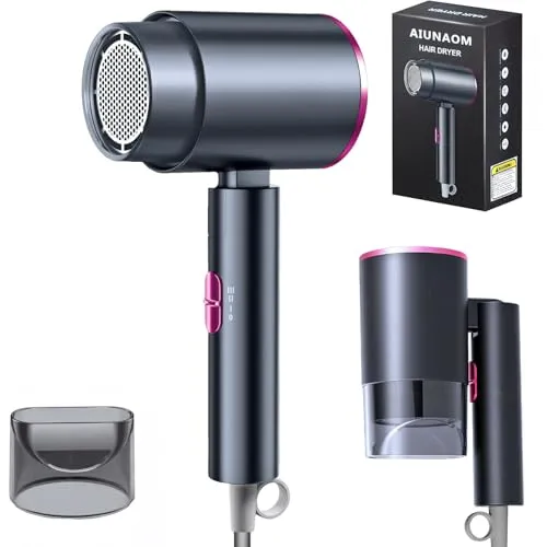 AIUNAOM Föhn Reisefön Klappbar,2000W Schnelltrocknender Haartrockner, Professionelle Reisefön mit Heiß- und Kalttasten,Klappbar Haartrockner für Zuhause und Salon