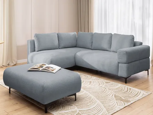 S-Style Möbel Ecksofa Cardea mit Hocker und Schlaffunktion in Bubble-Optik - Entdecken Sie das elegante Ecksofa Cardea mit Hocker, das modernen Komfort und pflegeleichte Strukturstoffe vereint. Ideal für Gästeübernachtungen und entspannte Abende.