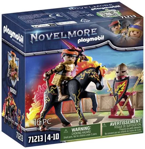 PLAYMOBIL Novelmore 71213 Burnham Raiders - Feuerritter mit Feuerpferd, 16-teiliges Spielset für kreative Abenteuer ab 4 Jahren