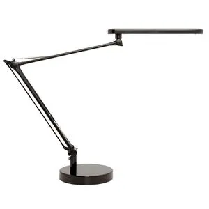 Unilux Schreibtischlampe Mambo - Flexible LED-Tischlampe mit 460 Lumen - Tischlampen mit warmweißem Licht (3.000 K) und Multi-Gelenk-Armen für optimale Flexibilität. Langlebige LED mit 40.000 Stunden Lebensdauer und einfacher Bedienung durch Schalter am Kopf.