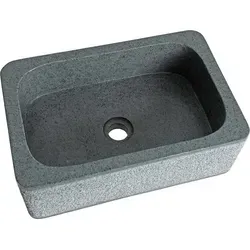 ESTEXO Waschbecken aus Basalt Naturstein - Unikat für Ihr Bad - Waschbecken aus Basalt, jedes ein einzigartiges Unikat! Glatt polierte Innenfläche für einfache Reinigung; perfekt für Bad oder Gäste-WC.