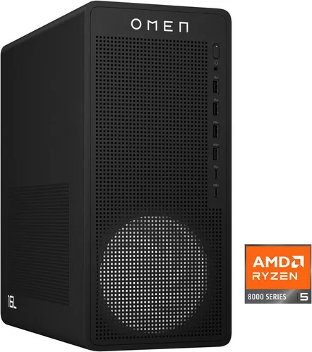 HP OMEN 16L TG03-0251ng Gaming-PC - Gaming-PC mit AMD Ryzen 5 8400F und GeForce RTX 5060, ideal für anspruchsvolle Gamer; 16 GB RAM und 512 GB SSD für flüssiges Gameplay.