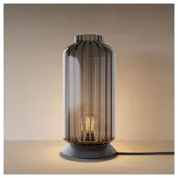 s.luce Tischleuchte Velo Glas-Tischleuchte mit Schalter Rauch, Schwarz Ø 18 cm x 36 cm