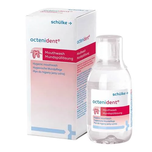 Octenident Mundspüllösung - Hygienische Mundpflege zur Vorbeugung von Mundgeruch, ideal bei eingeschränkter Mundhygiene. Effektiv gegen geruchsbildende Bakterien für ein frisches Mundgefühl.