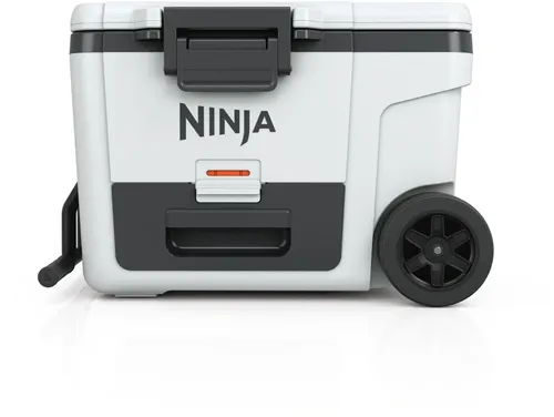 Ninja FrostVault Kühlbox mit Rollen - Kühlbox mit 42-Liter-Kapazität und innovativer Dry-Zone-Schublade für optimale Lebensmittellagerung. Ideal für Reisen, hält Eis tagelang und sorgt für frische Snacks ohne Mühe.