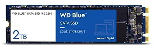 Western Digital 2TB M.2 2280 Blue (WDS200T2B0B) - Hochleistungs SATA-SSD, 560 MB/s Lesegeschwindigkeit und 530 MB/s Schreibgeschwindigkeit für zuverlässige Performance