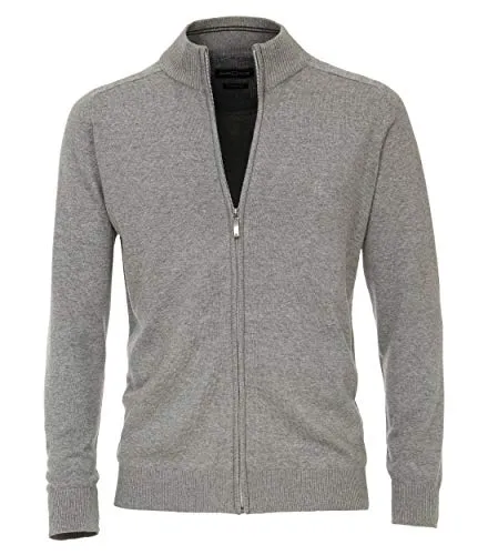CASAMODA Herren Strickjacke, Grau - Uni (713), 3XL - Strickjacke für Herren aus reiner Pima-Baumwolle, bietet ein besonders weiches Tragegefühl und ist vielseitig kombinierbar.