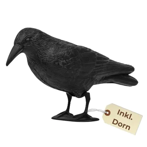 Taubenabwehr Vogelabwehr Schwarzer Rabe Attrappe Taubenschreck für Balkon Vogelschreck Vogelscheuche Vogel Attrappe Krähe aus Kunststoff Vogelabschreckung