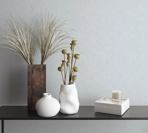 Tapete Blau Grau Struktur für Schlaf und Wohnzimmer 10,05x 0,53m MADE IN GERMANY