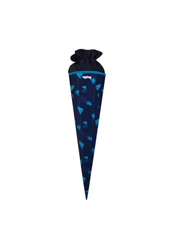 ergobag Schultüte VerfolgBärjagd - Dunkelblau, 2-in-1 Aufbewahrungsbeutel und Kissen, individuell gestaltbar mit Kletties, aus 100% recyceltem Material