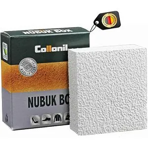 Collonil 7030 Nubuk Box - Farblos - Praktischer Moosgummi-Trockenreiniger mit Kreppauflage für schonende und effiziente Reinigung von Rauleder. Ein unverzichtbares Zubehör für Ihre Schuhpflege im heimischen Schuhregal.