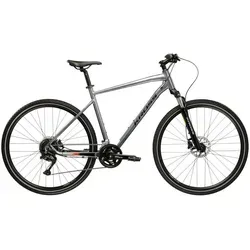 Kross Crossrad "Crossrad Herren 28" Evado 5.0 grau 18 Gänge" - Das KROSS Evado 5.0 ist ein vielseitiges Crossrad mit 18 Gängen und robuster Aluminiumkonstruktion. Ideal für Stadt und Gelände, sorgt die SR Suntour Federgabel für hohen Fahrkomfort. Perfekt für Abenteuer und tägliche Fahrten!