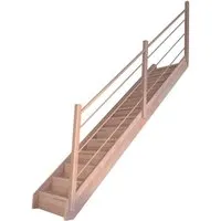 Treppe Mykonos Buche Gerade Setzstufen Holz-Design-Geländer Rechts FSC®
