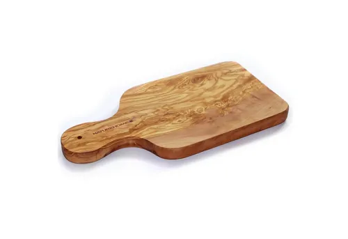 NATUREHOME Schneidebrett aus Olivenholz mit Griff - Hochwertiges Schneidebrett aus handgefertigtem Olivenholz, schnittfest und langlebig, ideal zum Schneiden und Anrichten in der Küche.