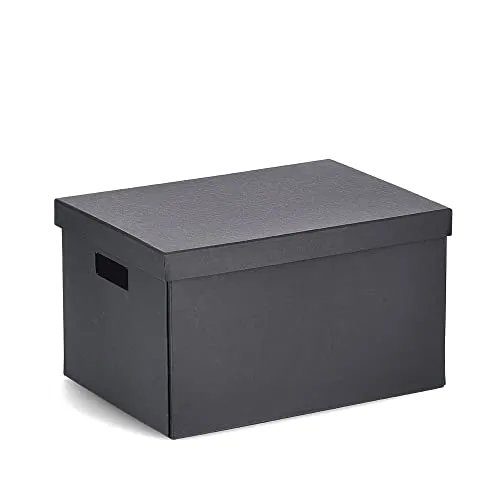 Zeller Aufbewahrungsbox, recycelter Karton (ca. 25 x 35 x 20 cm, schwarz)