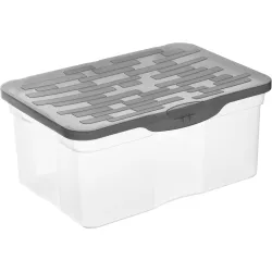Rotho Kunststoff AG Rotho RANGER Box, Aufbewahrungsbox aus Kunststoff, Füllmenge: 13 Liter, A4, transparent / anthrazit 1789108812