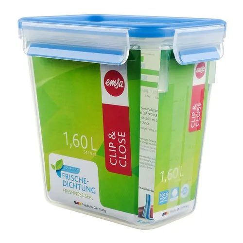 Emsa Clip&Close Frischhaltedose 1,5L - rechteckig - Die rechteckige Emsa Frischhaltedose mit 1,5L Volumen sorgt für optimale Frische Ihrer Lebensmittel. Dank der innovativen Dichtung bleibt alles sicher und frisch für den täglichen Einsatz.