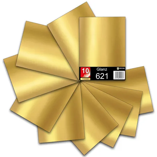 10er Set DIN A4 Bögen Gold 30x21cm ORACAL 621 Glanz Folie Auto Plotter