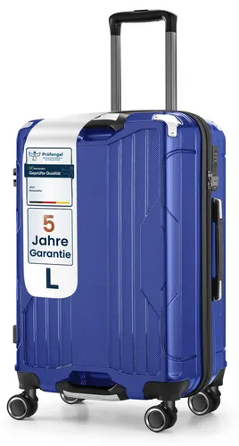 4FLY Aluminium-Rahmen Hartschalen-Reisekoffer Ultraleicht L - 68 cm mit TSA-Schloss - Robuster Hartschalenkoffer mit 69L Volumen, ideal für Flugreisen. Ausgestattet mit 4 leisen Spinner-Doppelrollen und einem stabilen Aluminium-Teleskopgriff für müheloses Reisen. Inklusive 5 Jahre Herstellergarantie.