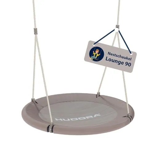 Hudora Nest Swing Lounge 90 - Sand - Stylische Nestschaukel mit 90 cm Durchmesser, wetterfest und bis 150 kg belastbar – ideal für entspannte Stunden im Garten.