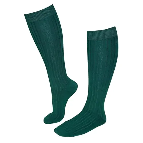 Weri Spezials Damen Rippe Kniestrümpfe aus Baumwolle Softbund Überknie Damenstrümpfe, Lang Damensocken (DE/NL/SE/PL, Numerisch, 39, 42, Regular, Regular, Platane)