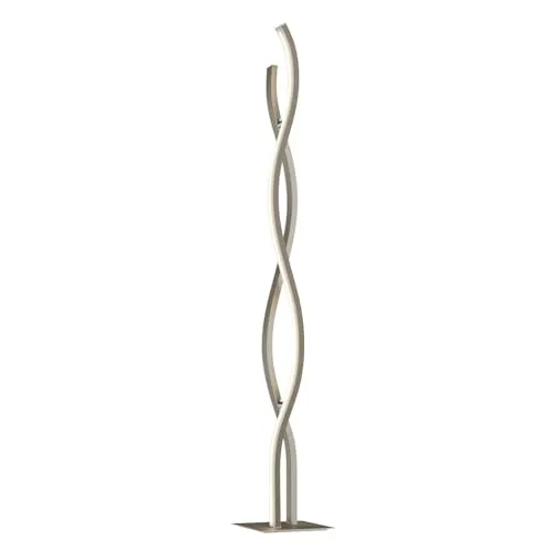 Lucande Mairia Stehleuchte Alu - Elegante Lichtquelle - Stehleuchte Alu für Wohnzimmer, Schlafzimmer und Büro. Das warme Licht schafft eine einladende Atmosphäre und ergänzt jede Einrichtung perfekt.