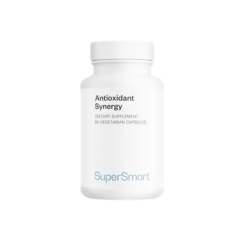 Supersmart AntiOxidant Synergy - Kurkuma-Curcumin & Alpha-Liponsäure - Pflanzliches Ergänzungsmittel mit starken Antioxidantien zur Unterstützung des Immunsystems und Anti-Aging. 60 glutenfreie, vegetarische Kapseln für effektiven Zellschutz.