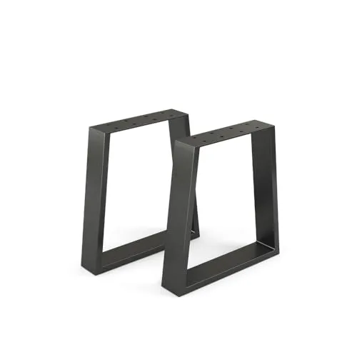 Vicco Tischbeine, Trapezförmig, Schwarz 40 x 42 cm - Möbelfüße aus robustem Stahl, stabil und vielseitig einsetzbar für verschiedene Tischmodelle, ideal für Esszimmer und Küchen.