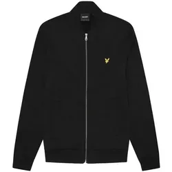 Lyle & Scott Sweatjacke Jersey Bomber - Funktionsjacke aus 100% Baumwolle, klassischer Stil in jet black, ideal für sportliche Aktivitäten oder lässige Looks mit praktischem Reißverschluss und zwei seitlichen Einschubtaschen.
