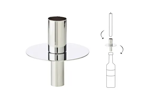 EDZARD Kerzenhalter Silber, Kerzenhalter aus Edelstahl, Silber-Optik, H 8 cm