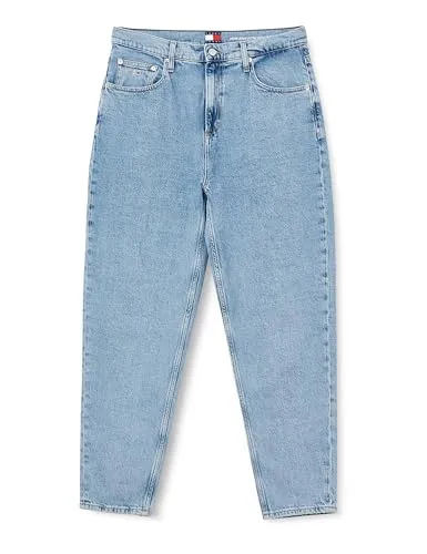 Tommy Jeans Damen Mom Jean Uhr TPR Ai4116 - Stylische Mom Jeans im Five-Pocket-Styling mit mittlerer Leibhöhe und Reißverschluss, perfekt für lässige Outfits und jeden Tag.