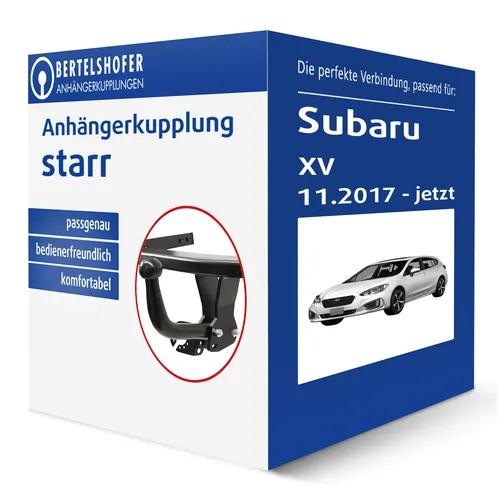 G.D.W. Starre Anhängerkupplung für Subaru XV (11.2017-jetzt) - Hochwertige starre Anhängerkupplung von G.D.W. für Subaru XV, 1800 kg Anhängelast, keine Eintragung in Fahrzeugpapiere nötig. Ideal für sicheres Ziehen von Anhängern.