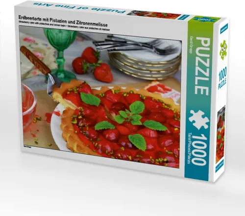 Calvendo Erdbeertorte mit Pistazien und Zitronenmelisse 1000 Teile Puzzle quer 640x480mm, Gropp Gerd; 7314764
