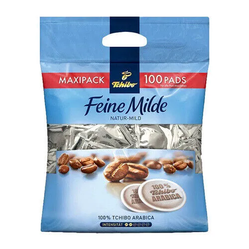 Tchibo Feine Milde - 100 Pads - Kaffeekapseln & Pads, aromatischer Kaffee mit mildem Geschmack für perfekten Kaffeegenuss zu Hause.