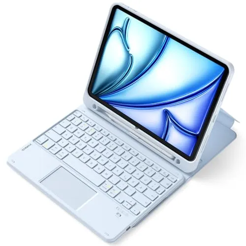 Inateck iPad 10 Generation Hülle mit Tastatur - Kabellose Tastatur mit abnehmbarer magnetischer Tastatur und Touchpad für präzise Bedienung, ideal für iPad 10. Gen. und Pro 11 Zoll – optimaler Schutz und flexibler Betrachtungswinkel.