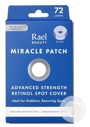 Rael Miracle Anti Pickel Patch Retinol - Korean Skincare, Pimple Patches für Hartnäckige Akne, Ceramide, Niacinamide, Hydrokolloid Gesicht Pflaster über die Nacht, Vegan, Tierversuchsfrei (72 Stück)