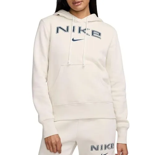 Nike Damen Phoenix Fleece Std Logo Kapuzenpullover, Lt Orewood BRN/White/Armory NA, L