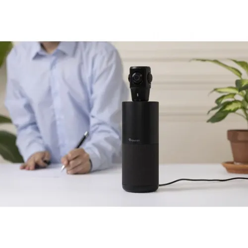 Toucan Connect Conference System Video Conferencing 360 - Konferenztelefone mit 360° Rundum-Mikrofonen und KI-Sprachverfolgung für klare Meetings. Plug-and-Play Lösung für nahtlose Kommunikation in jedem Raum.