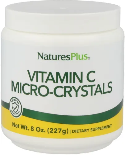 Natures Plus Vitamin C Micro-Crystals - 227 g - Hochwertiges Pulver mit Vitamin C, ideal zur täglichen Unterstützung. Vegan und glutenfrei, perfekt für eine ausgewogene Ernährung. Inhalt: 227 g.