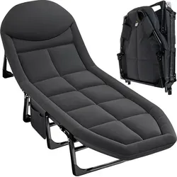 Feldbett Campingliege 25380 - Verstellbare Rückenlehne für maximalen Komfort - Camping-Möbel mit verstellbarer Rückenlehne in 5 Stufen, ideal für Camping und Outdoor-Aktivitäten, belastbar bis 150 kg und leicht zu transportieren.