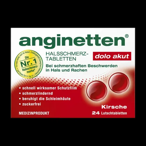 anginetten dolo akut Halstabletten Kirsche zuckerfrei, 24 Stk