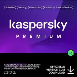 Kaspersky Premium - Ultimativer Schutz für Ihre Online-Sicherheit, inklusive unbegrenztem VPN und Passwortmanager, ideal für die ganze Familie