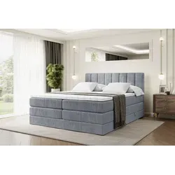 Altdecor Boxspringbett 160x200 cm, Grau - Schlafzimmermöbel mit zwei Bettkästen für zusätzlichen Stauraum und einem hochwertigen 20 cm hohen Boxspring für optimalen Schlafkomfort. Ideal für erholsame Nächte, auch für Allergiker geeignet.