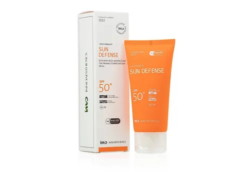 INNOAESTHETICS Sonnenschutzcreme Sun Defense SPF50+ - Sonnencreme mit hohem Schutzfaktor SPF50+, ideal für empfindliche Haut. Enthält Radikalfänger und Smart GPS® für optimalen Schutz. Perfekt für den Sommer!