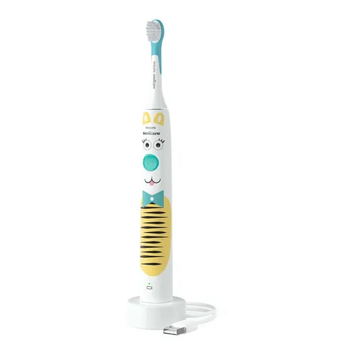 Philips Sonicare For Kids HX3601 - Design a Pet Edition Zahnbürste - Zahnpflege für Kinder mit tierischem Design, sanfte Reinigung für gesunde Zähne und Spaß beim Zähneputzen.