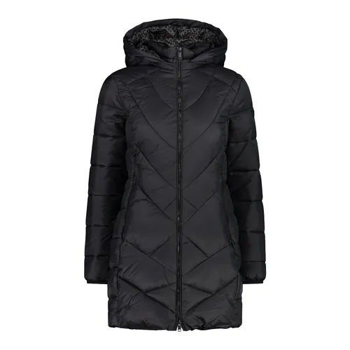 CMP Wintermantel Parka Snaps Hood, schwarz Damen Größe 36 - Funktionsjacke mit 3M Thinsulate-Wattierung für optimale Wärme und wasserabweisender Behandlung, ideal für kalte Tage und leichten Regen.