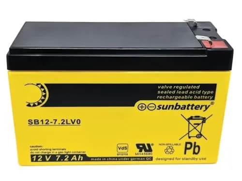 SUN Battery SB12-7.2LV0 12V 7,2Ah Blei Akku AGM mit VdS