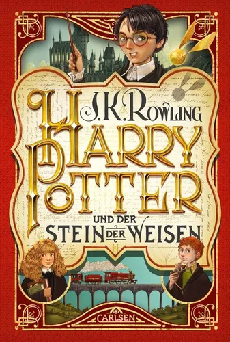 Harry Potter - Gesamtausgabe: Alle sieben Bücher in hochwertigem Sammelband - Unterhaltungsliteratur mit Bronzeprägung und Lesebändchen, perfekt für Sammler und Fans des modernen Kinderbuch-Klassikers.