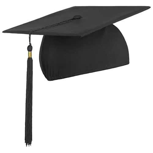 LIERYS Doktorhut - Absolventenhut für Abschlussfeiern - Stabiler und eleganter Hut in blau, schwarz und rot, passend für Kopfgrößen von 54-61 cm. Ideal für Abschlussfeiern und personalisierbar. Ein Must-Have für jeden Absolventen!