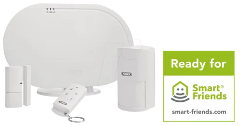 ABUS Smartvest Funk-Alarm Basis Set – Sicheres Starterpaket für Ihr Smart Home - Smart Home Kategorie – Einstieg in die smarte Sicherheit mit App-Steuerung, integrierter 90 dB-Sirene und Platz für bis zu 32 Erweiterungen.